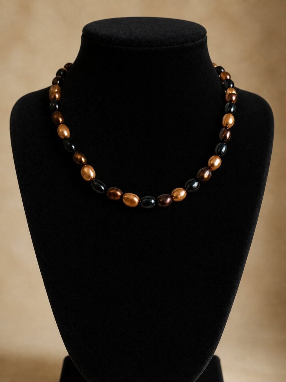 HONORA 18" CULTURED BAROQUE PEARL NECKLACE-SHADES of BROWN -STERLING CLASP